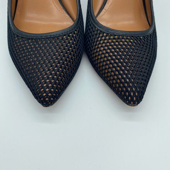 Derek Lam 10 Crosby Black Net Mesh Point Toe Pump Heels Preppy Women's size 8 - Picture 5 of 9